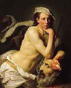 Johann Zoffany Self portrait as David with the head of Goliath oil painting on canvas